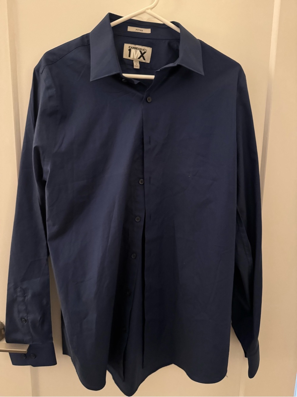 Express Men's Dark Blue Dress Shirt